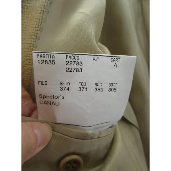Canali Sport Coat 42 L Blazer Silk Wool Jacket Windowpane Tweed IT 52